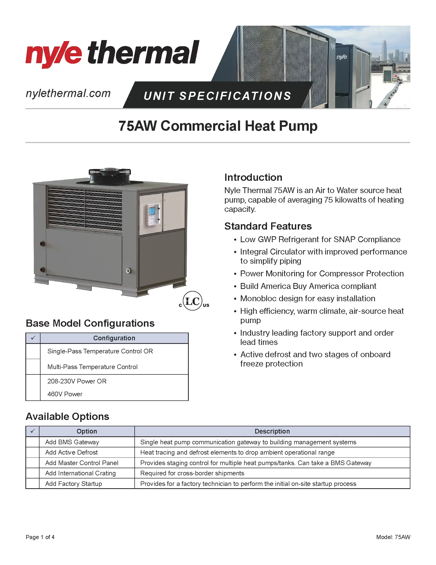 a manual of a commercial heat pump