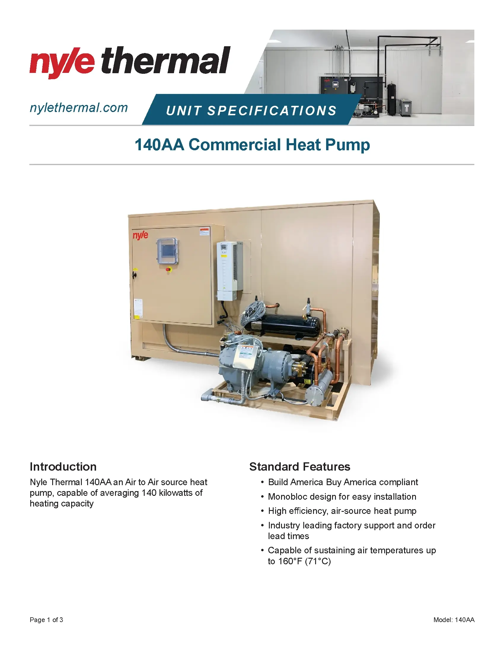 a brochure of a commercial heat pump